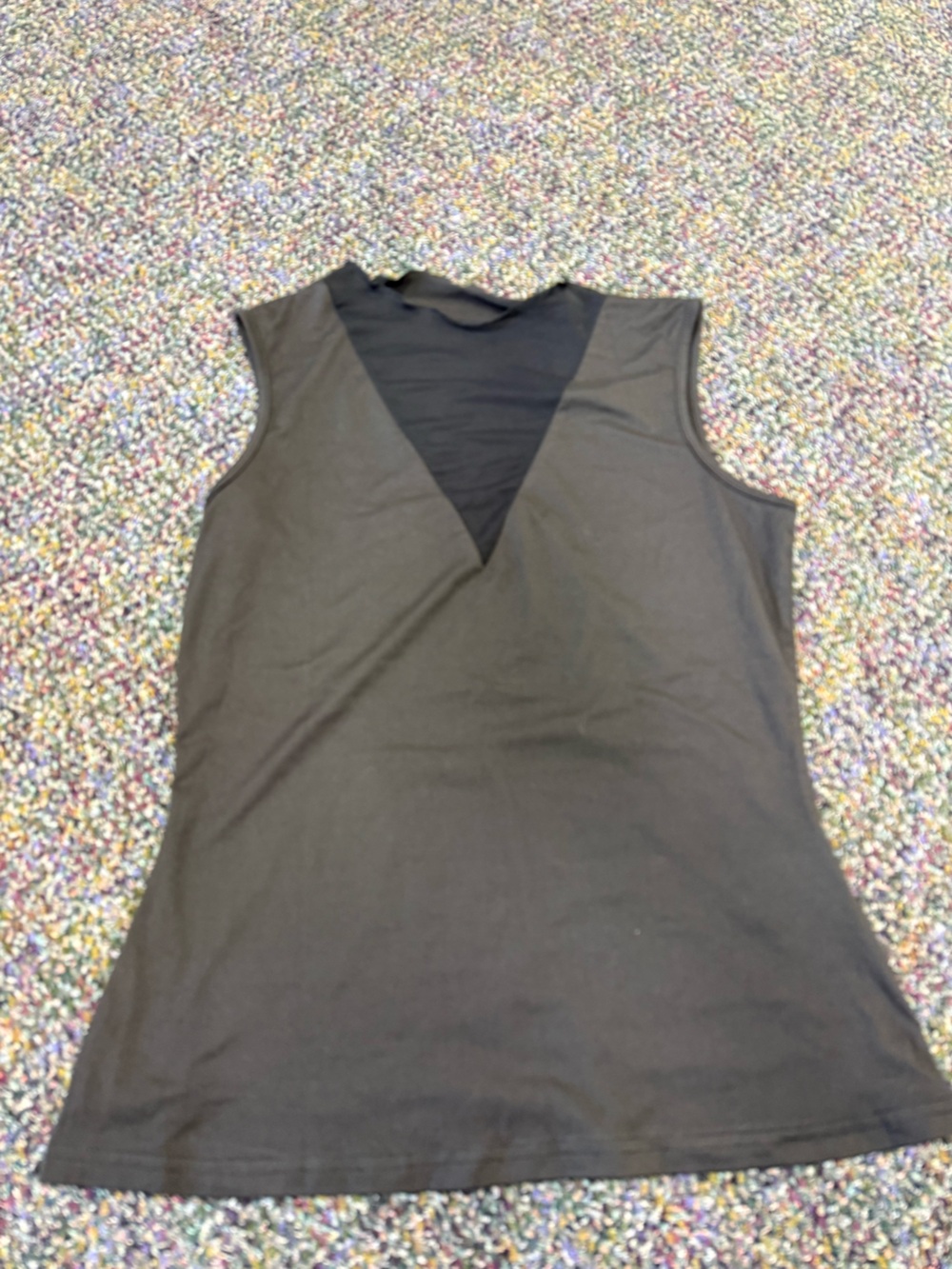 SHEIN Black Sleeveless Tank Top with Mesh V-Panel